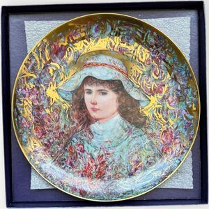 Edna Hibel “Wisteria” Decorative Collectible Plate. Sixth in Flower Girl Series.